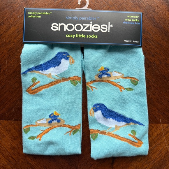 snoozies! Accessories - Snoozies Blue Bird Crew Socks